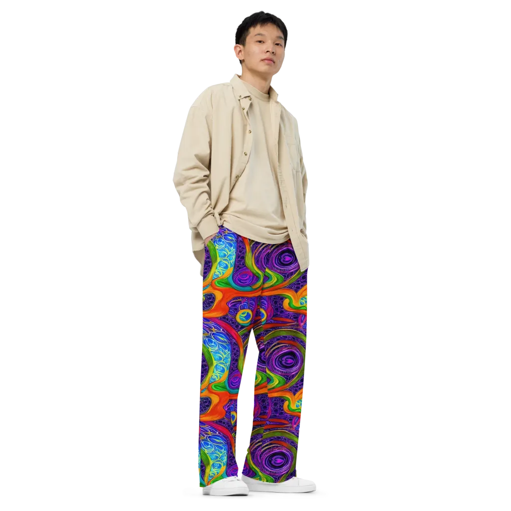 Orchid Circuit on Wide-Leg Pants — Right Front