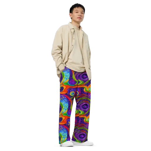 Orchid Circuit on a Wide-Leg Pants