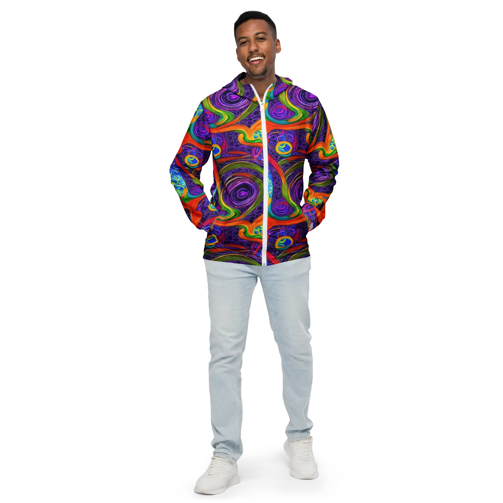 Orchid Circuit on Men's Windbreaker — Front