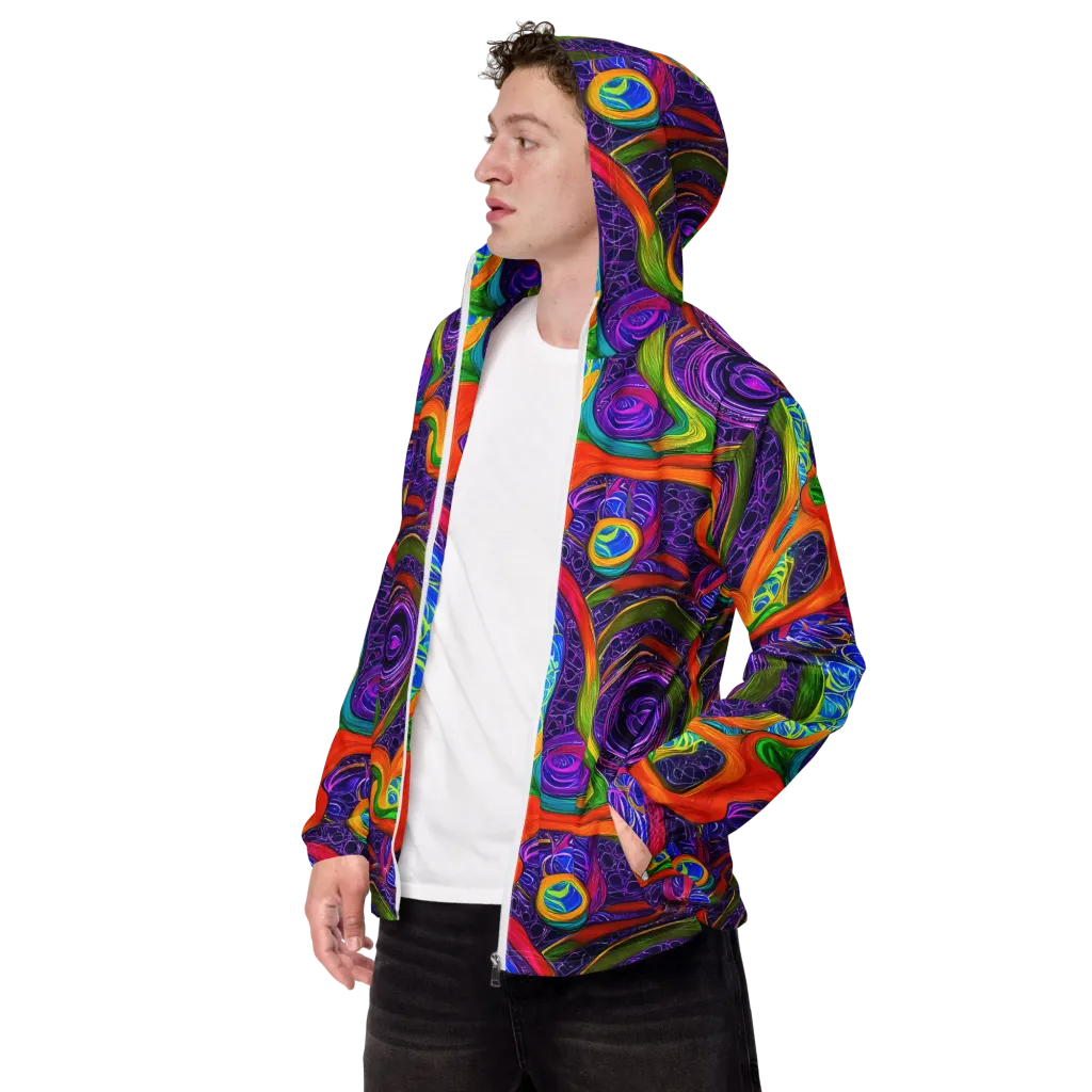 Orchid Circuit on Men's Windbreaker — Left Front