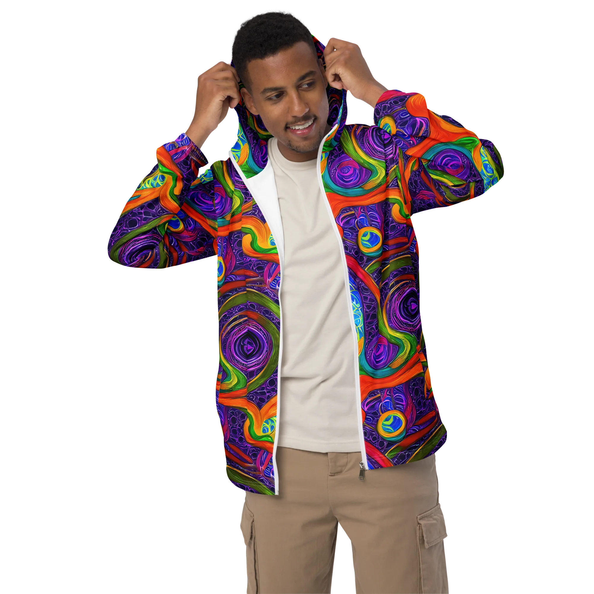 Orchid Circuit on Men's Windbreaker — Front