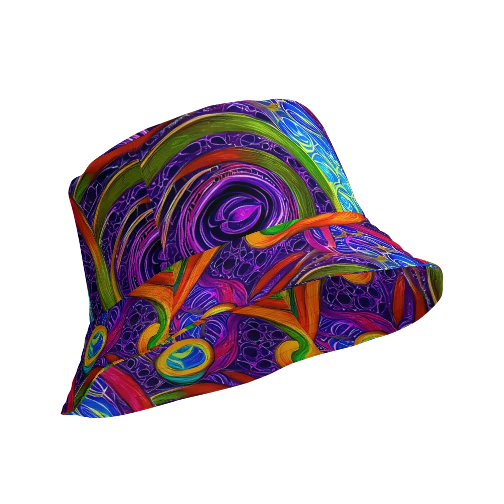 Orchid Circuit on Reversible Bucket Hat — Product details Outside