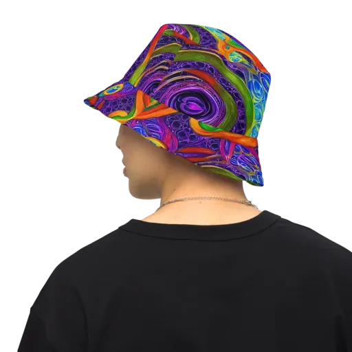 Orchid Circuit on a Reversible Bucket Hat