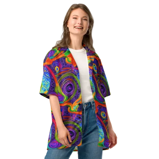Orchid Circuit on a Button Shirt