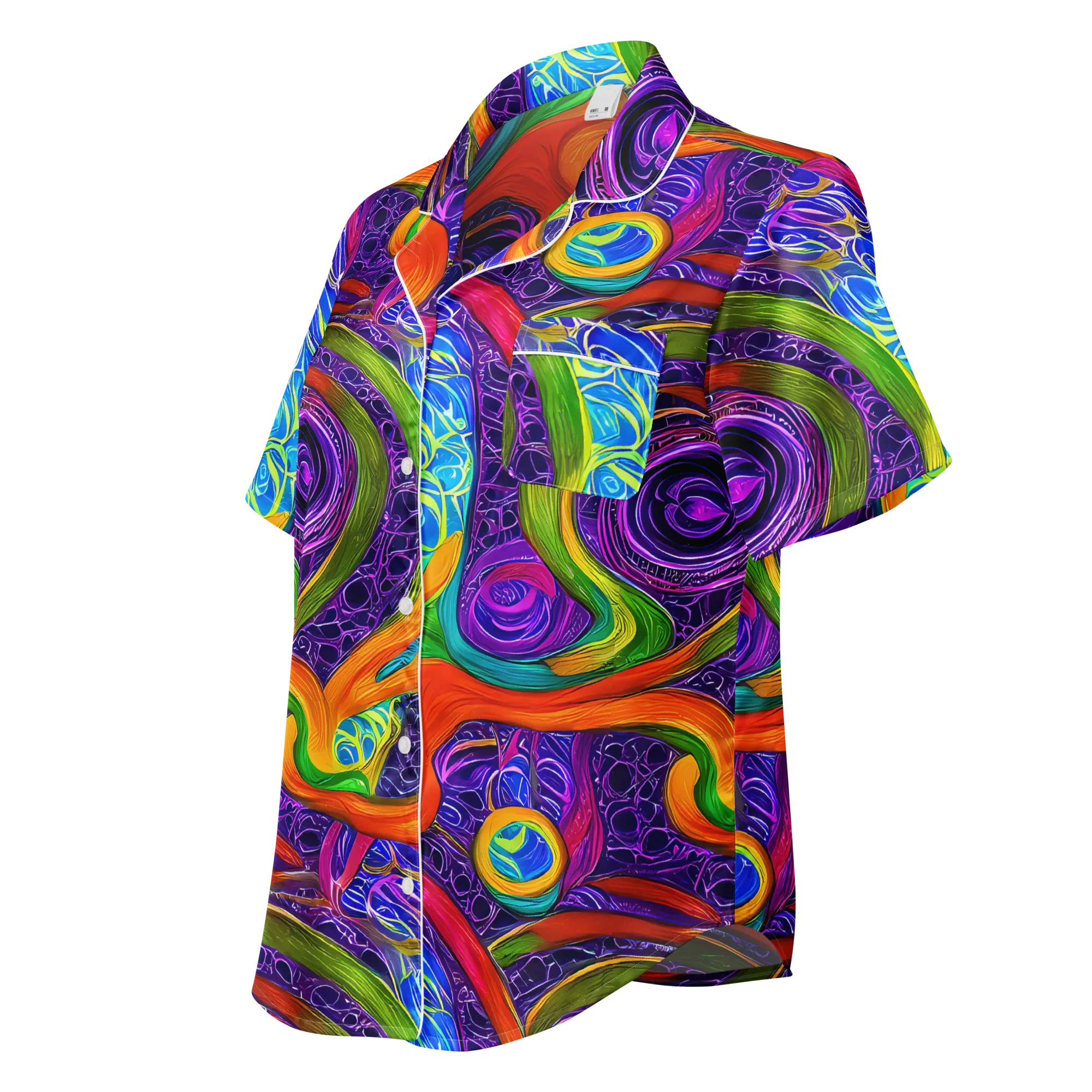 Orchid Circuit on Women's Short Sleeve Pajama Top — Left Front