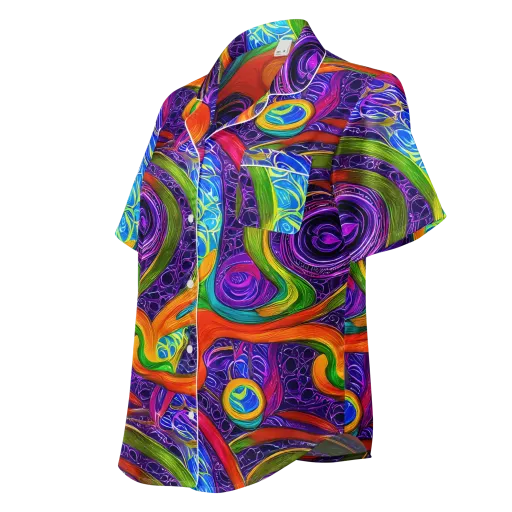 Orchid Circuit on a Women's Short Sleeve Pajama Top