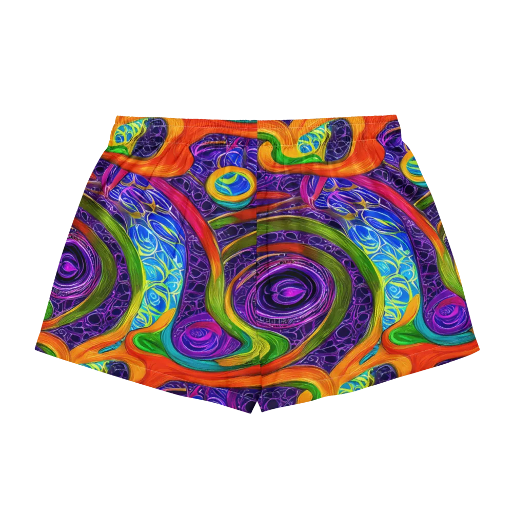 Orchid Circuit on Women's Pajama Shorts — Back