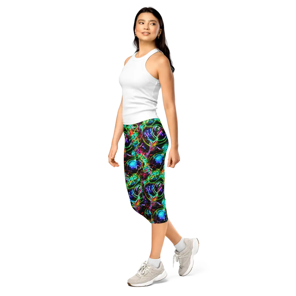 Stellar Pulse on Capri Leggings — Left Front