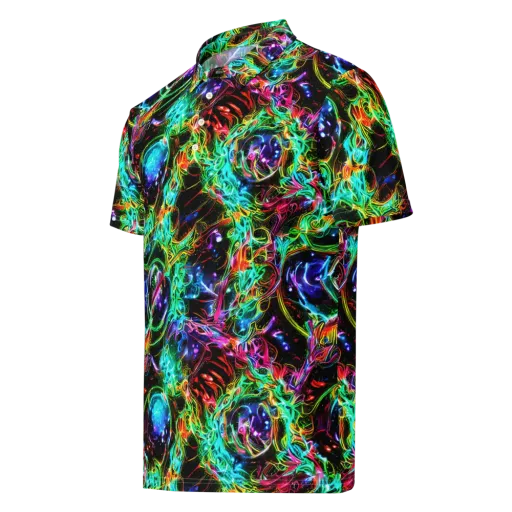 Stellar Pulse on a Men's Slim Fit Polo Shirt