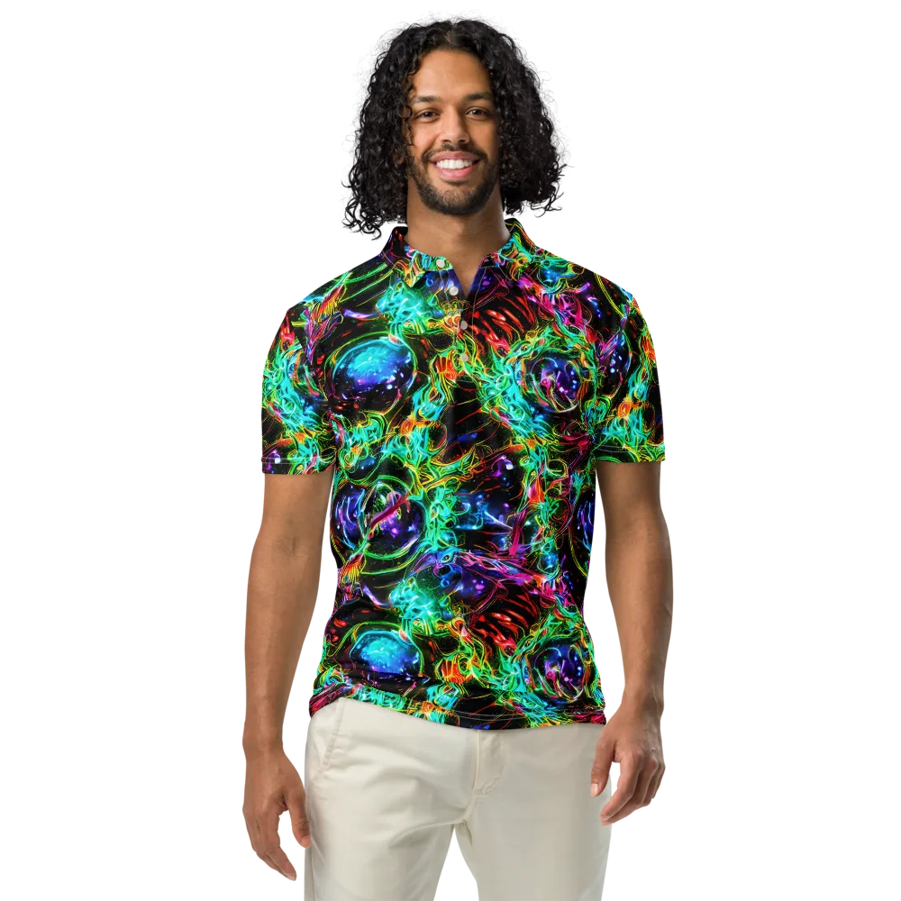 Stellar Pulse on Men's Slim Fit Polo Shirt — Front