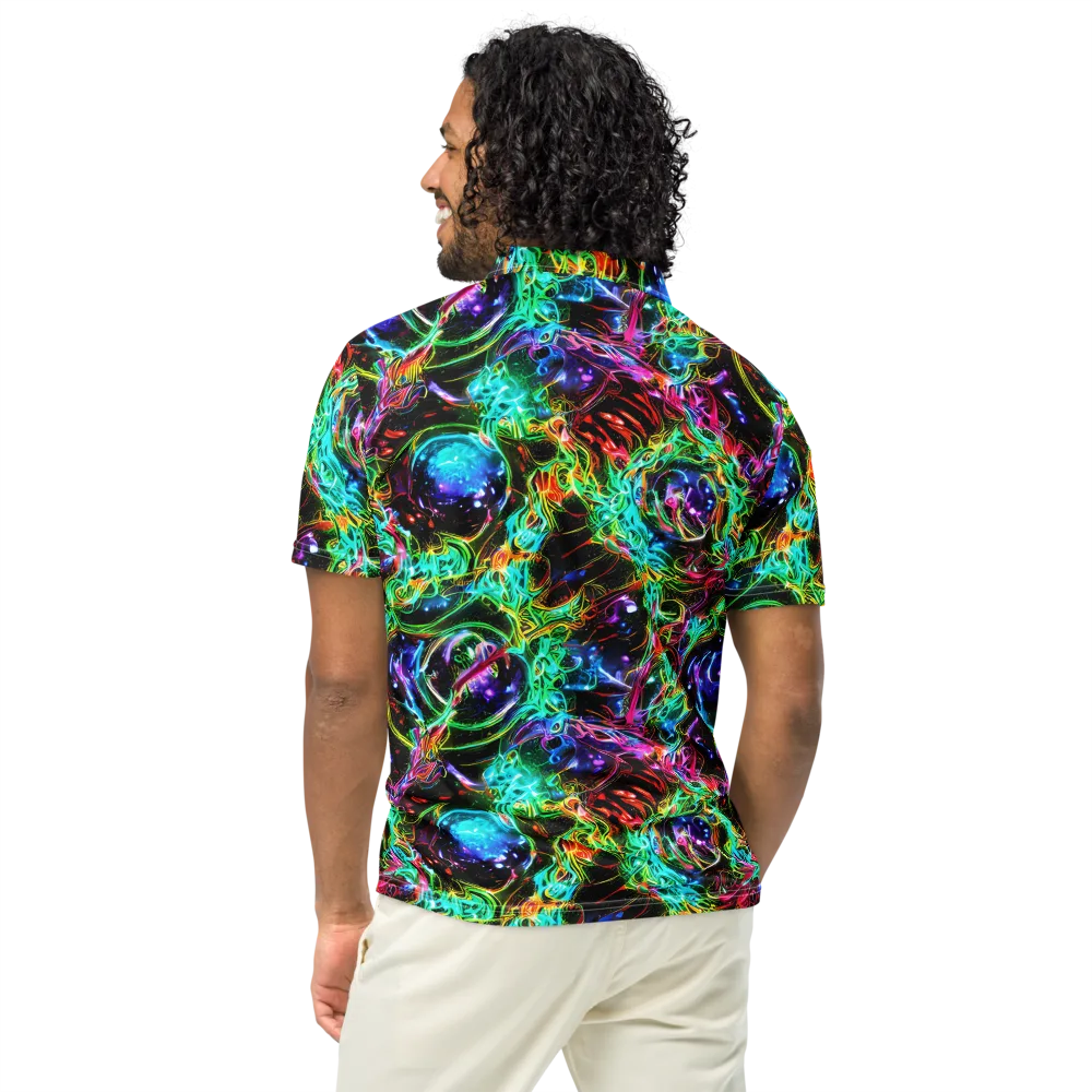 Stellar Pulse on Men's Slim Fit Polo Shirt — Back