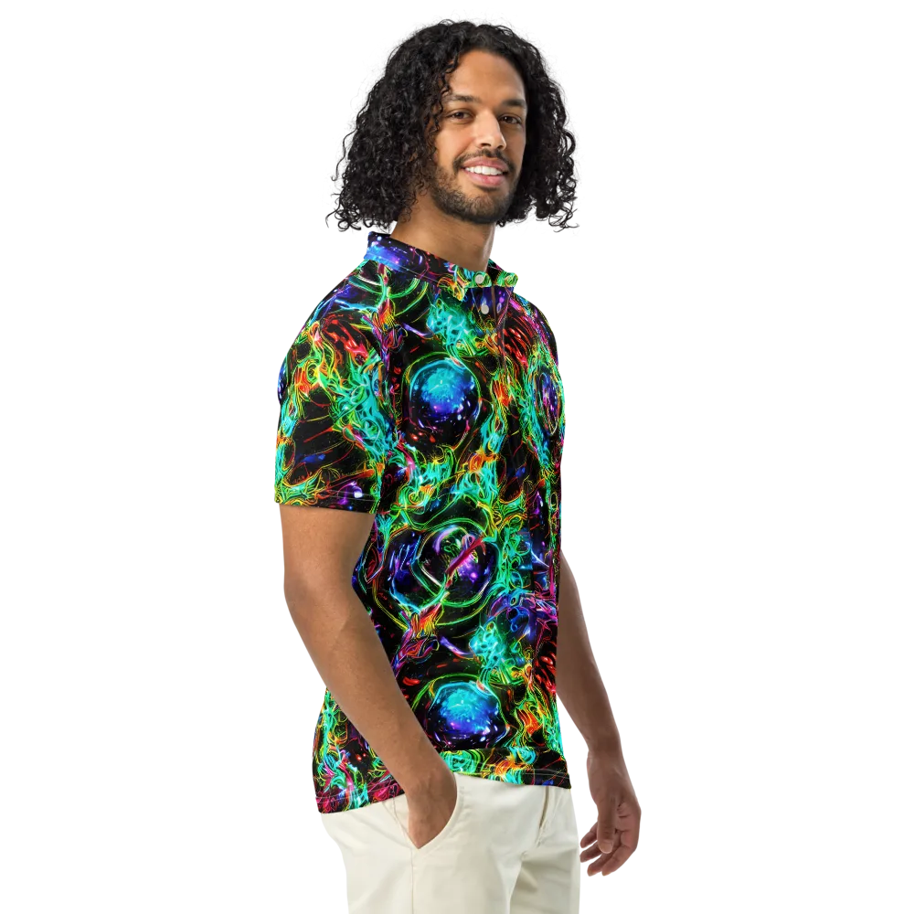 Stellar Pulse on Men's Slim Fit Polo Shirt — Right Front