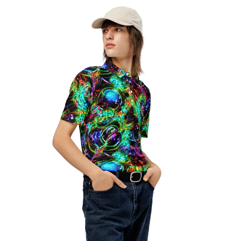 Stellar Pulse on Men's Slim Fit Polo Shirt — Right Front