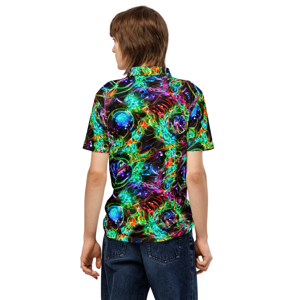 Stellar Pulse on Men's Slim Fit Polo Shirt — Back