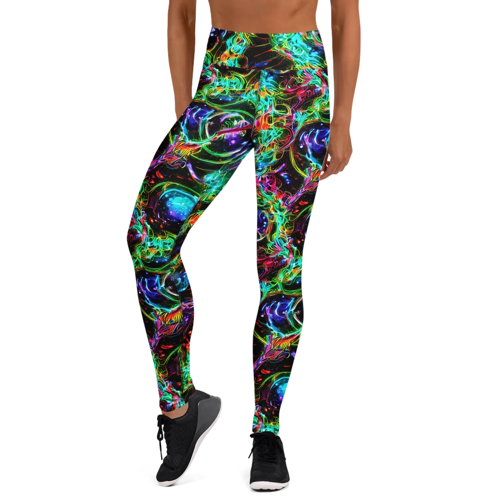 Stellar Pulse on Yoga Leggings — Front