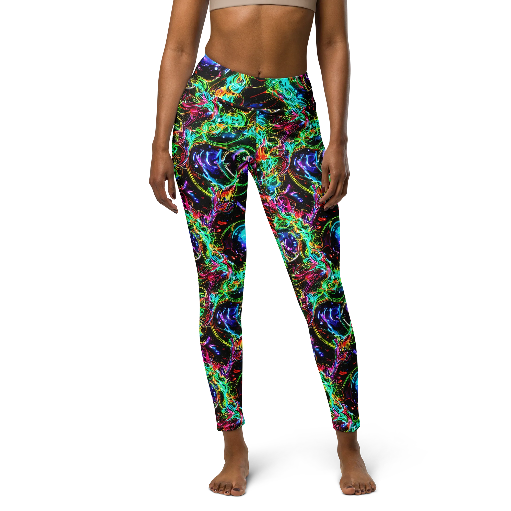 Stellar Pulse on Yoga Leggings — Front
