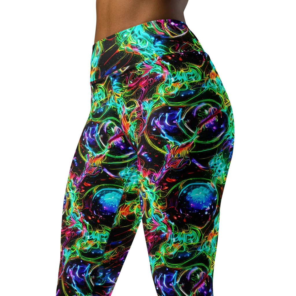 Stellar Pulse on Yoga Leggings — Left Front