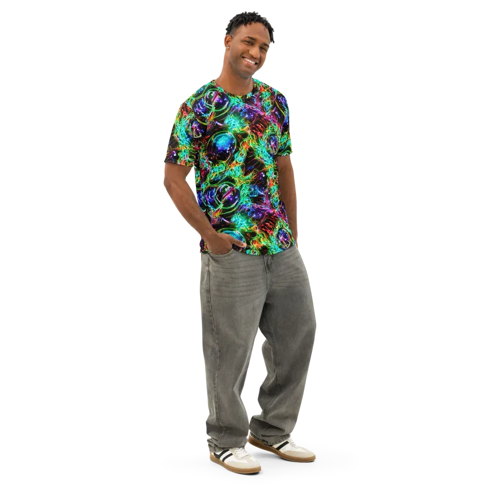 Stellar Pulse on Men's Cotton Crew Neck T-Shirt — Right Front