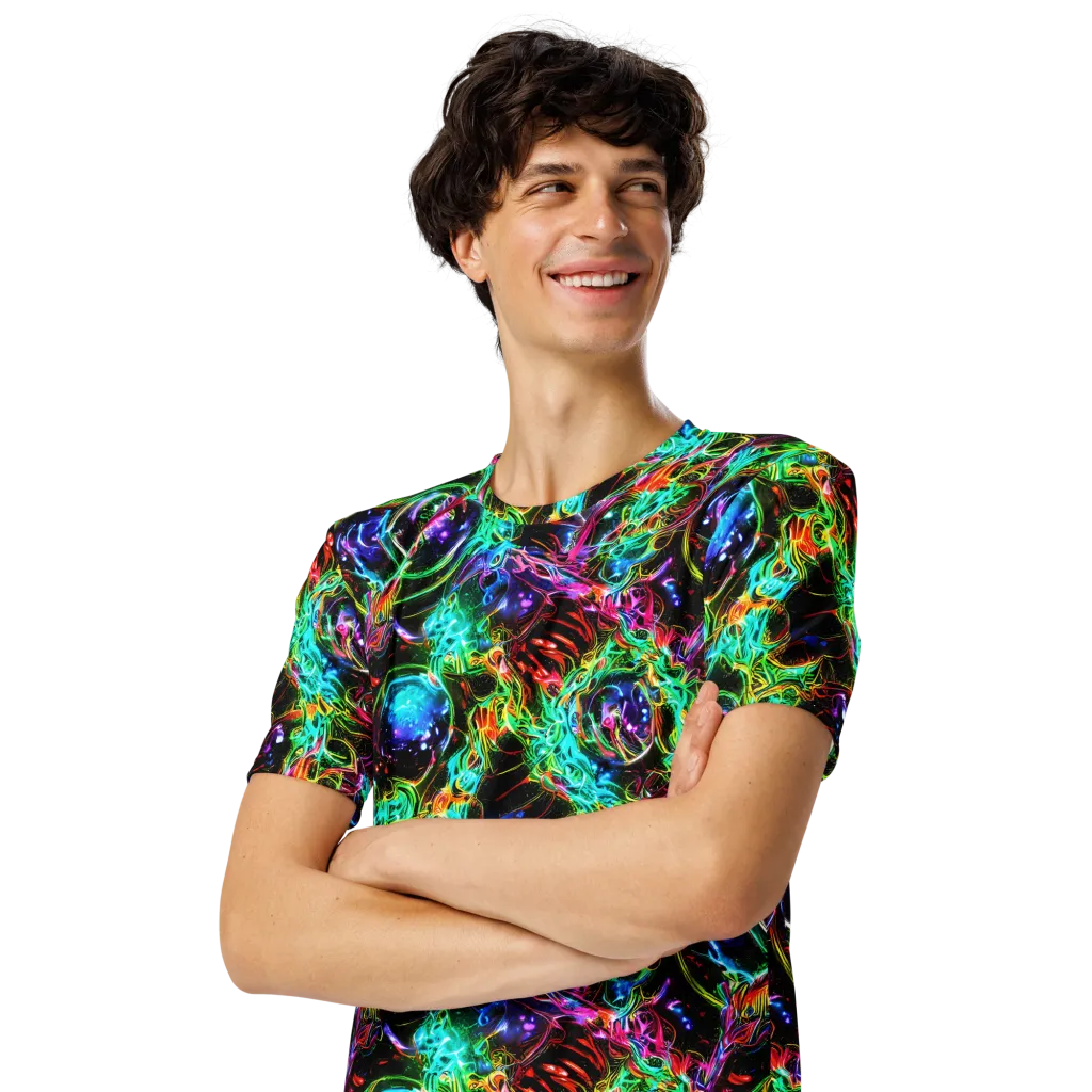 Stellar Pulse on Men's Crew Neck T-Shirt — Left Front