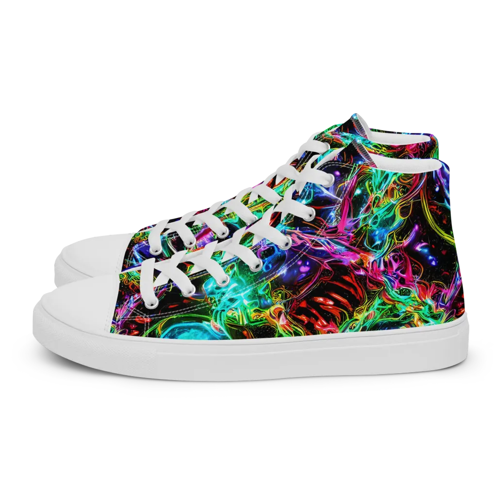 Stellar Pulse on Men's High Top Canvas Shoes — Left