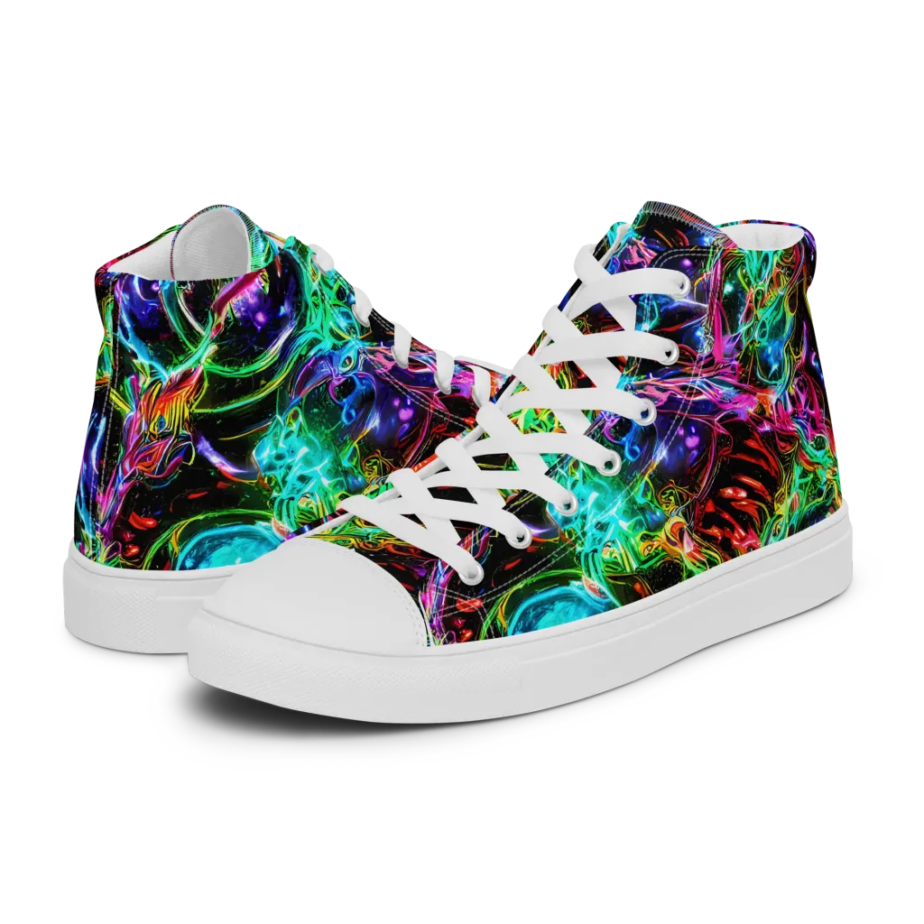Stellar Pulse on Men's High Top Canvas Shoes — Left