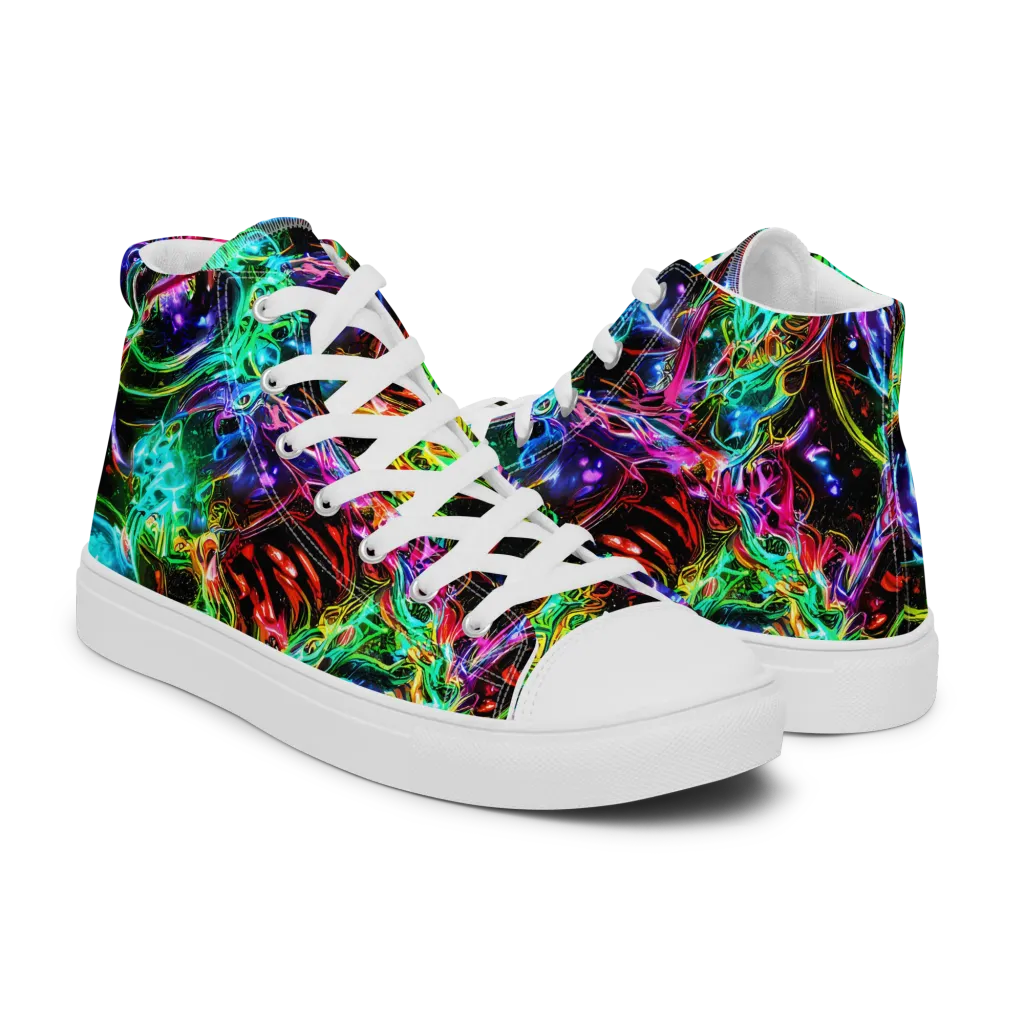Stellar Pulse on Men's High Top Canvas Shoes — Right