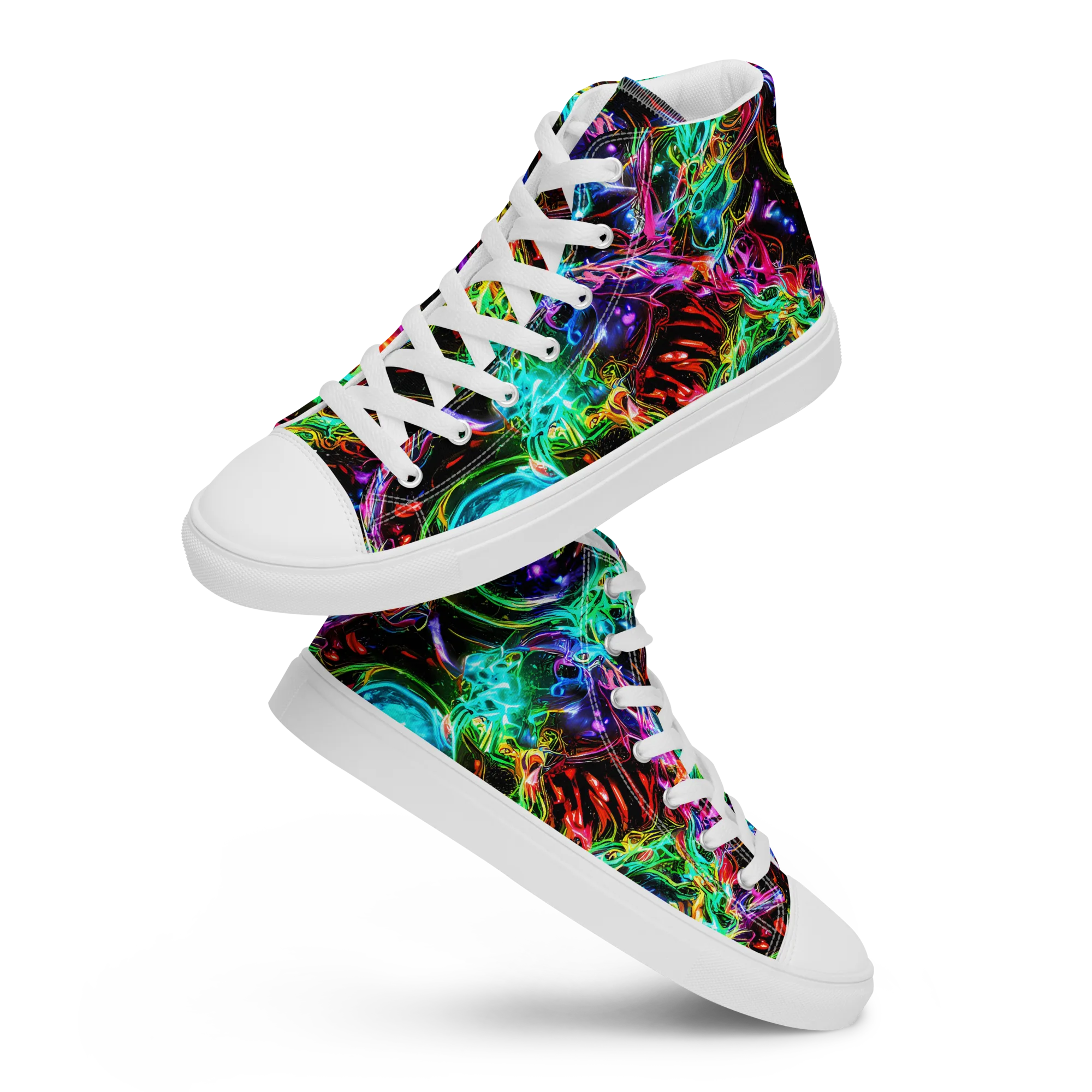 Stellar Pulse on Men's High Top Canvas Shoes — Front