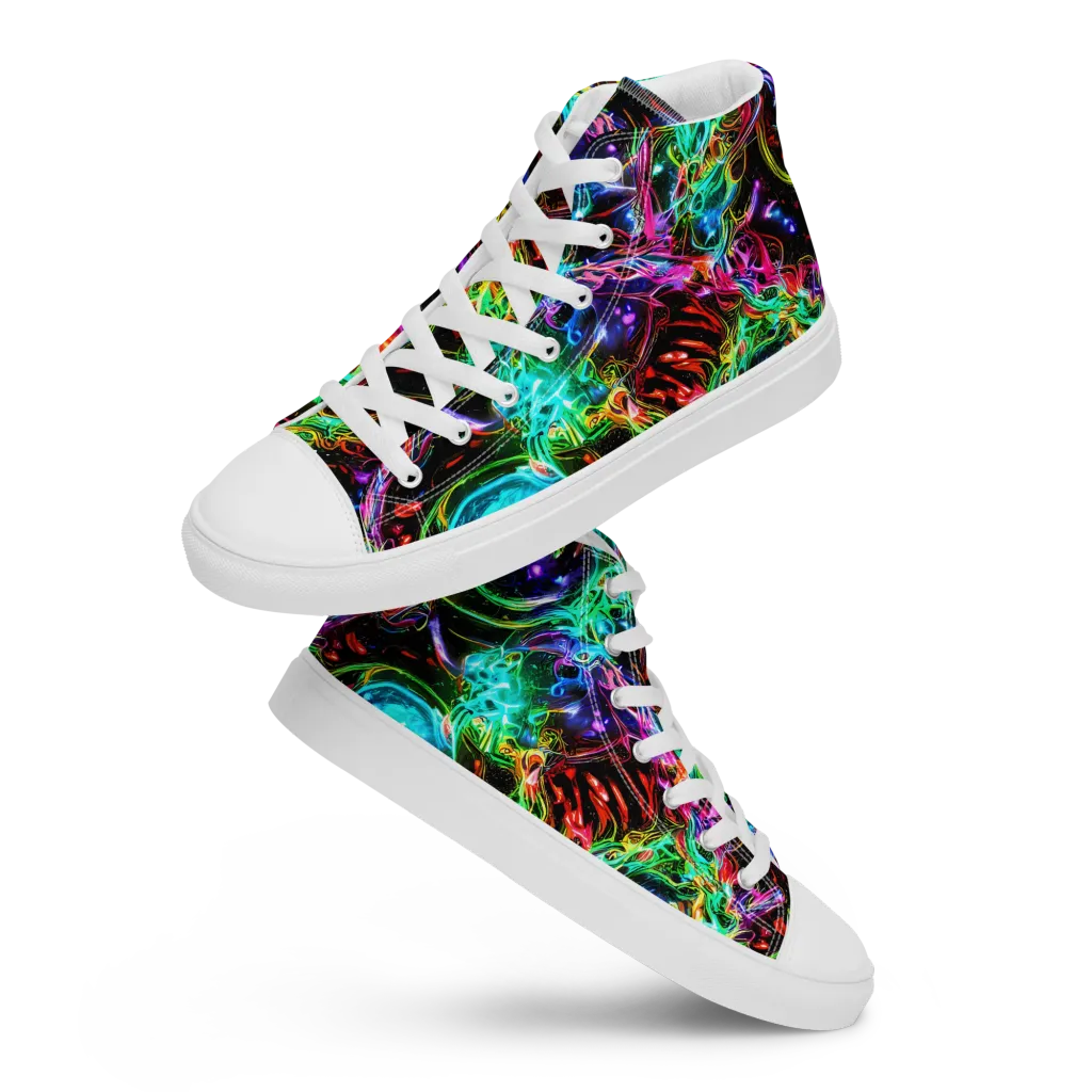 Stellar Pulse on Men's High Top Canvas Shoes — Front