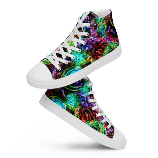 Stellar Pulse on a Men's High Top Canvas Shoes