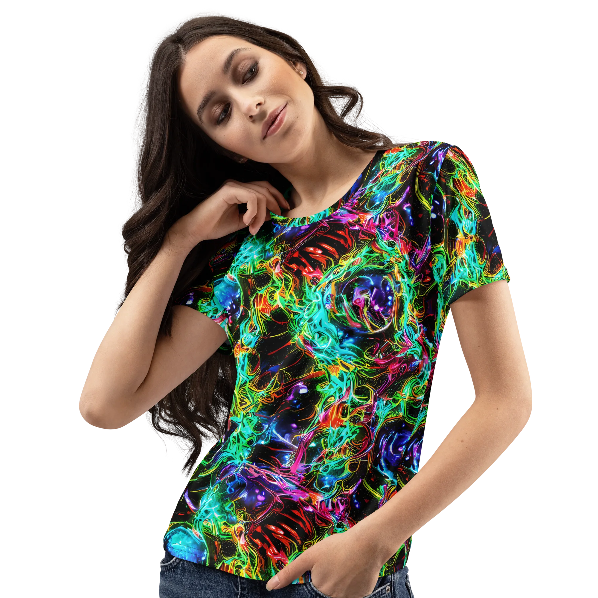 Stellar Pulse on Women's Crew Neck T-Shirt — Left Front