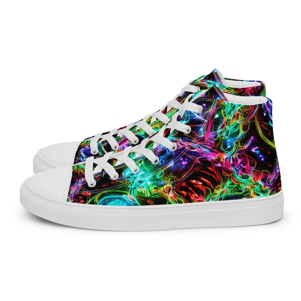 Stellar Pulse on Women's High Top Canvas Shoes — Left
