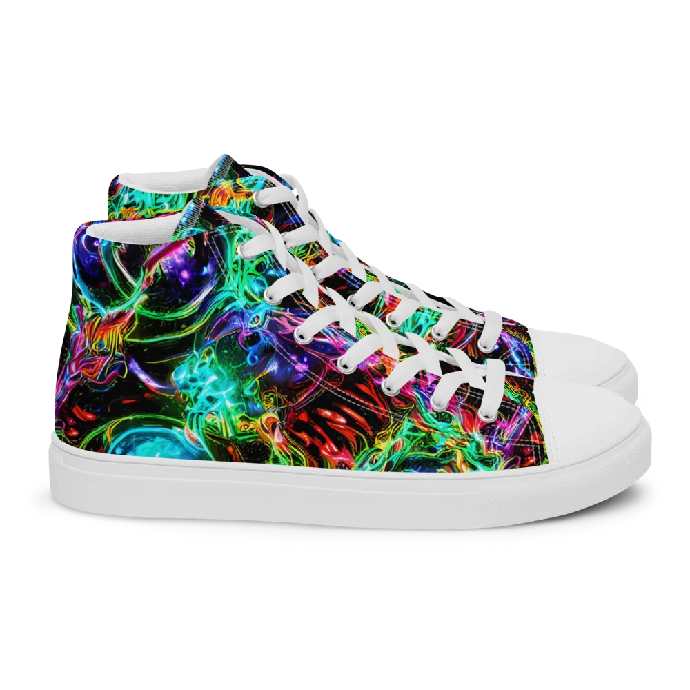 Stellar Pulse on Women's High Top Canvas Shoes — Right
