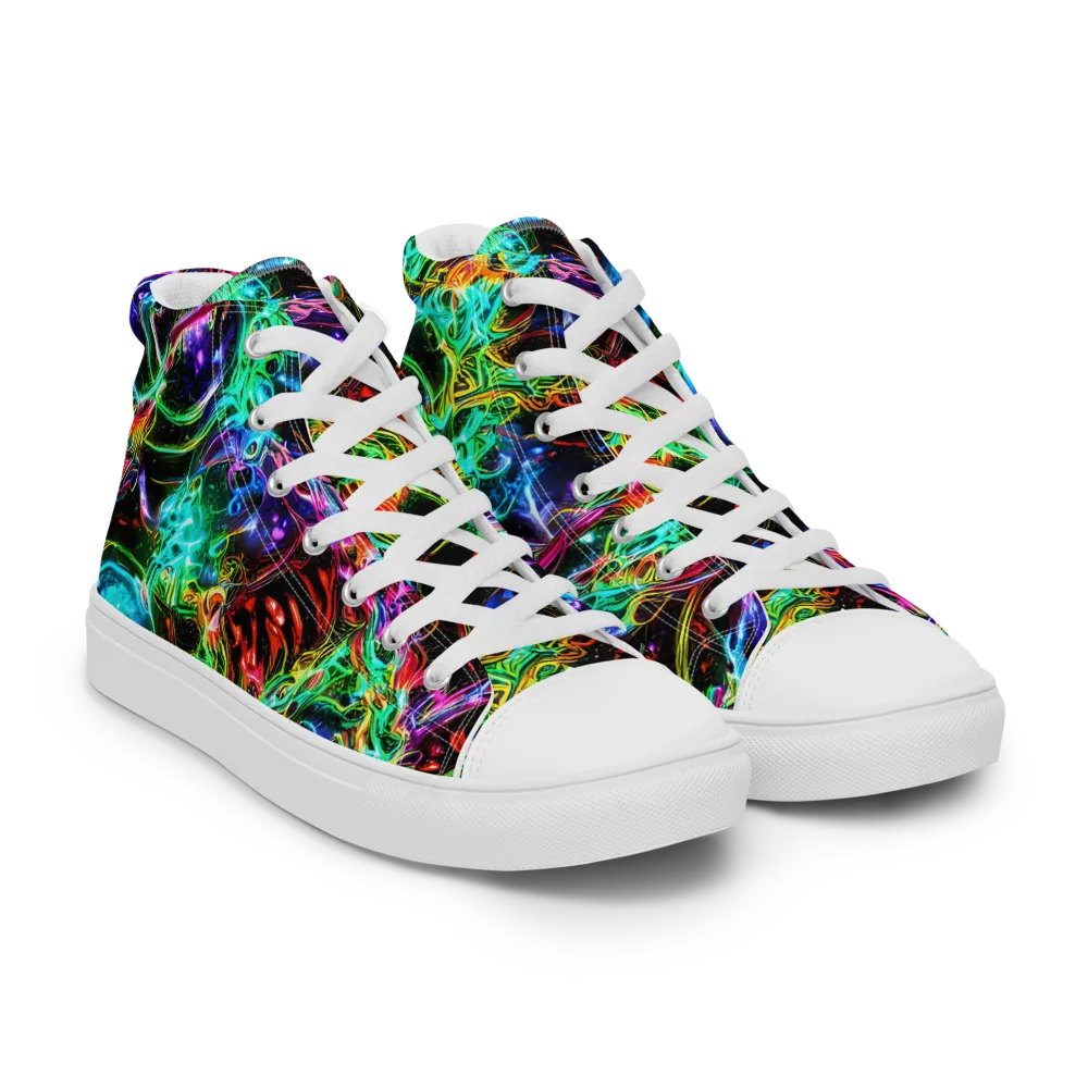 Stellar Pulse on Women's High Top Canvas Shoes — Right Front