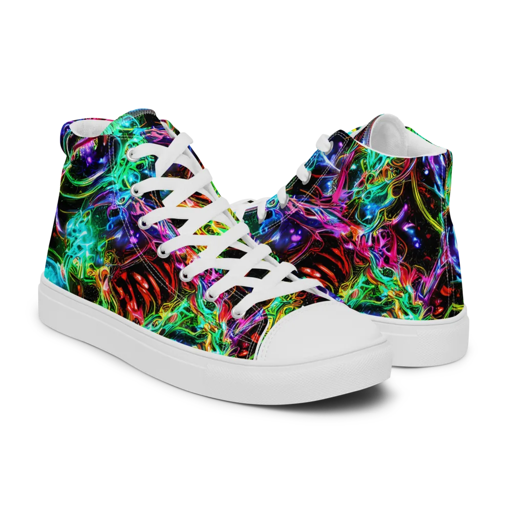 Stellar Pulse on Women's High Top Canvas Shoes — Right