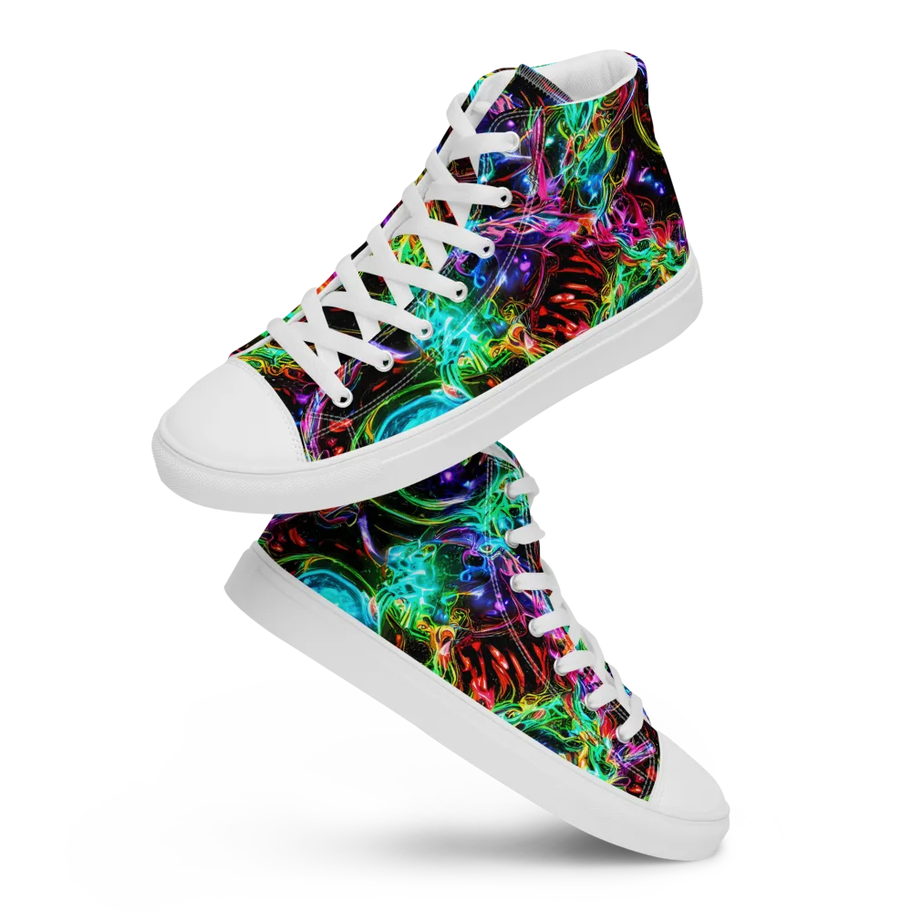 Stellar Pulse on Women's High Top Canvas Shoes — Front