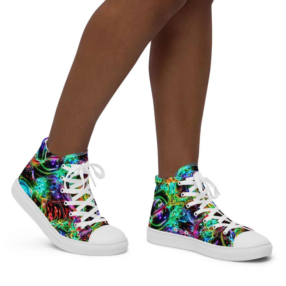 Stellar Pulse on Women's High Top Canvas Shoes — Right