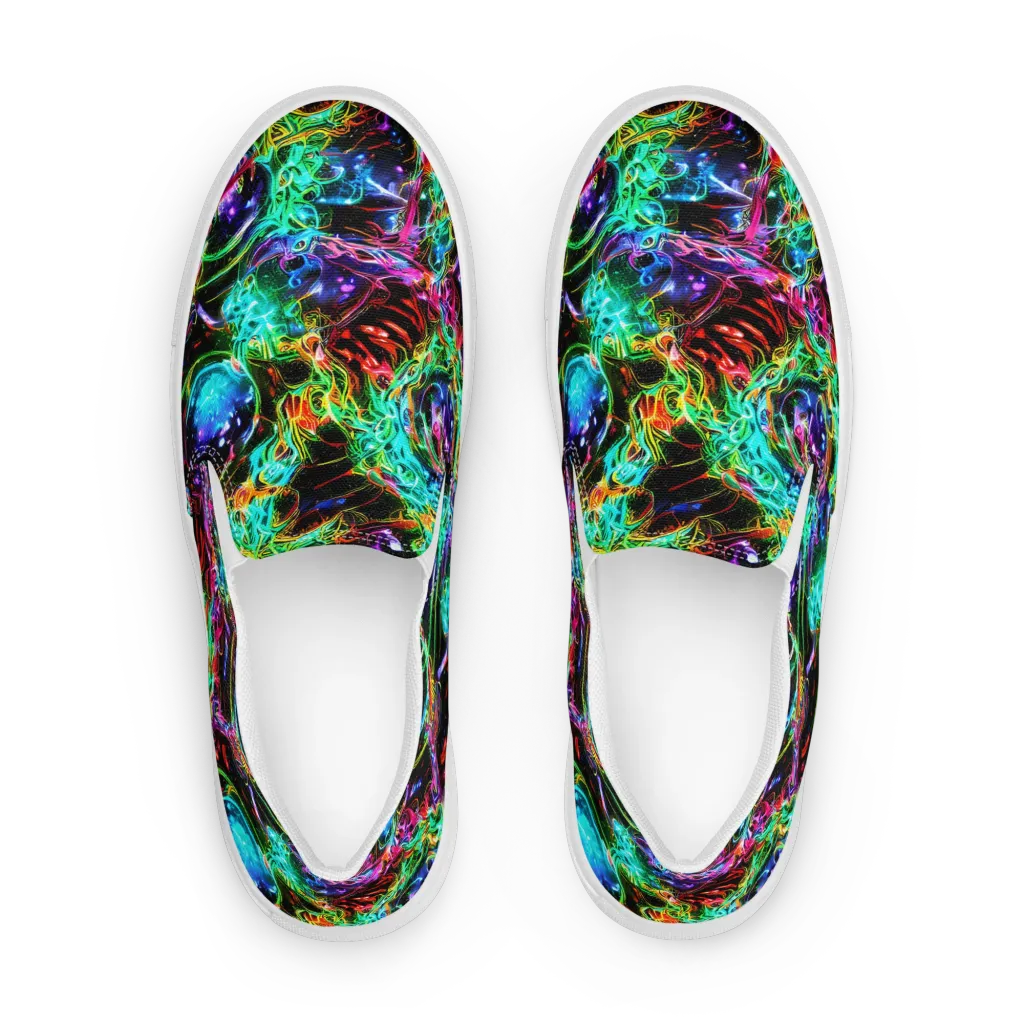 Stellar Pulse on Men's Slip-On Canvas Shoes — Front