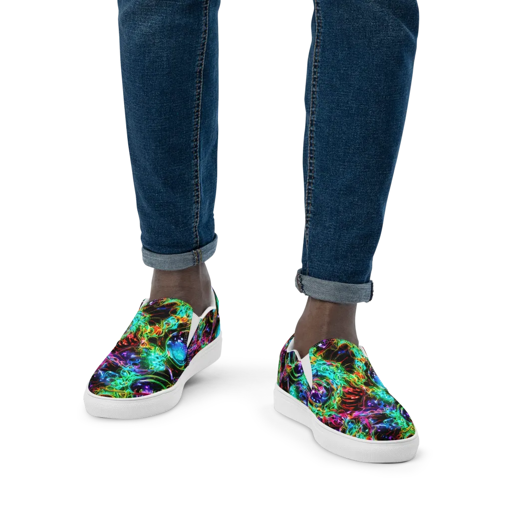 Stellar Pulse on Men's Slip-On Canvas Shoes — Front