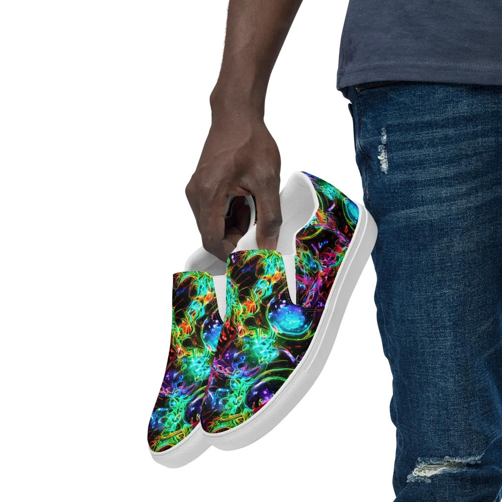 Stellar Pulse on Men's Slip-On Canvas Shoes — Left Front