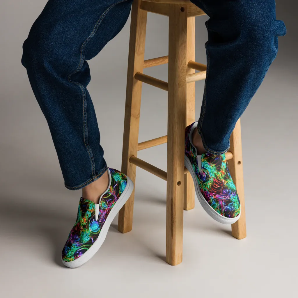 Stellar Pulse on Men's Slip-On Canvas Shoes — Front