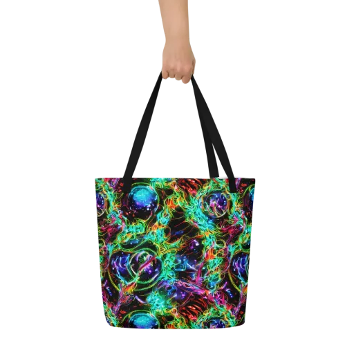 Stellar Pulse on a Large Tote Bag W/ Pocket