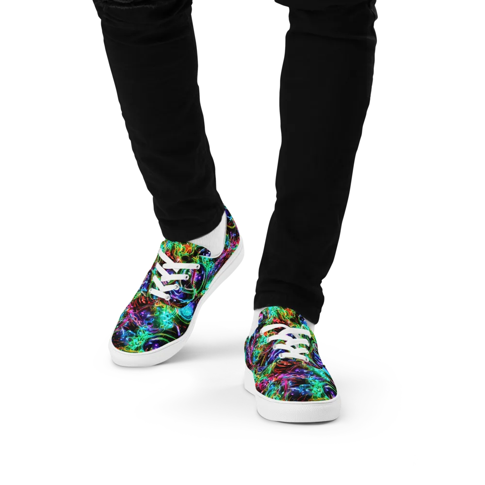 Stellar Pulse on Men's Lace-Up Canvas Shoes — Front