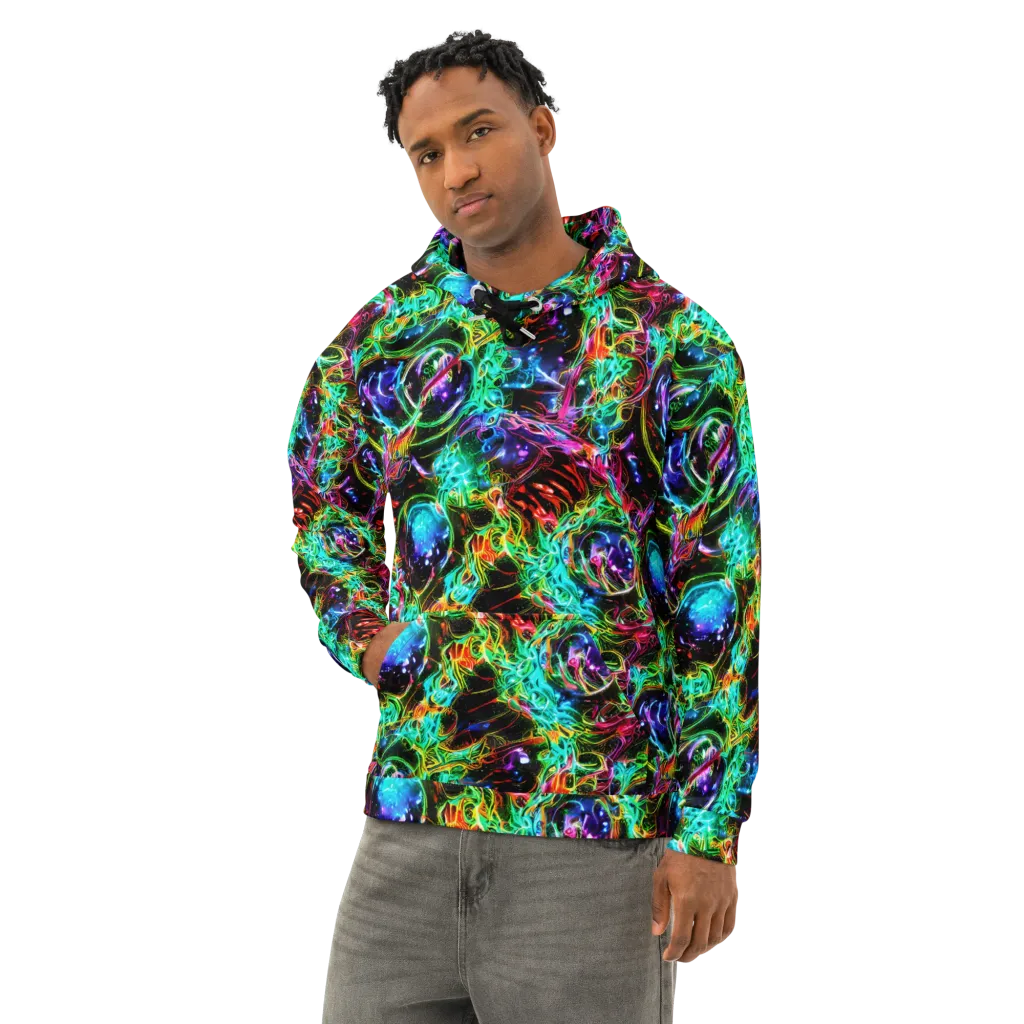 Stellar Pulse on Cotton Hoodie — Left Front