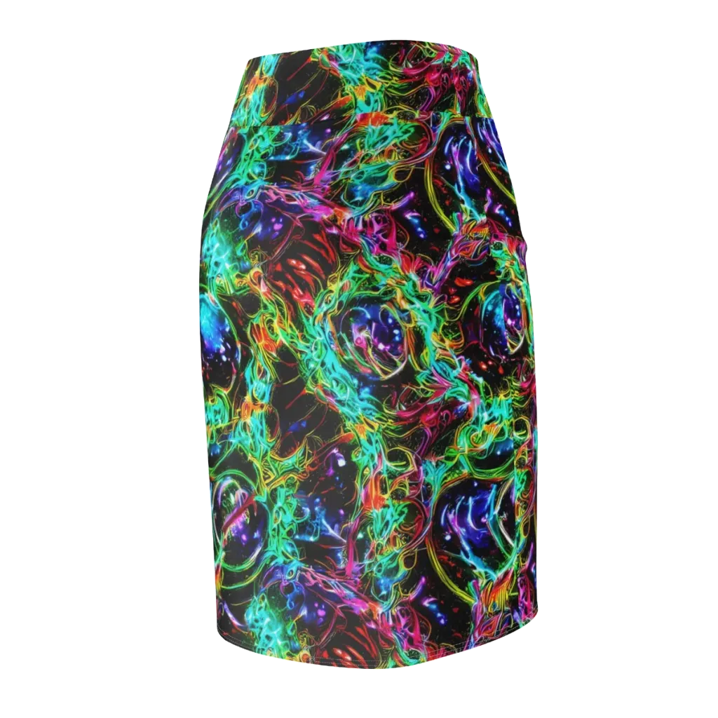 Stellar Pulse on Pencil Skirt — Back Side