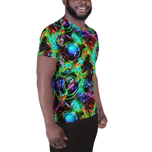 Stellar Pulse on a Men's Athletic T-Shirt