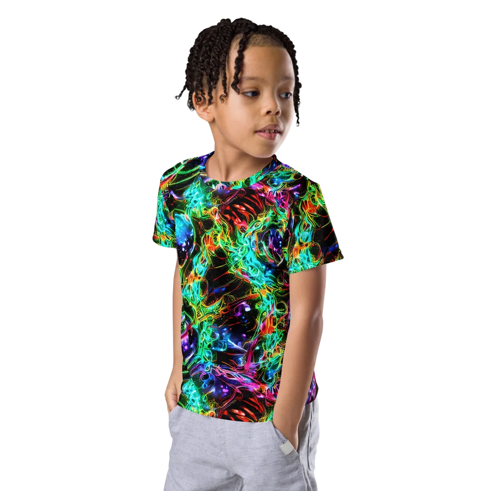 Stellar Pulse on Kids Crew Neck T-Shirt — Left Front