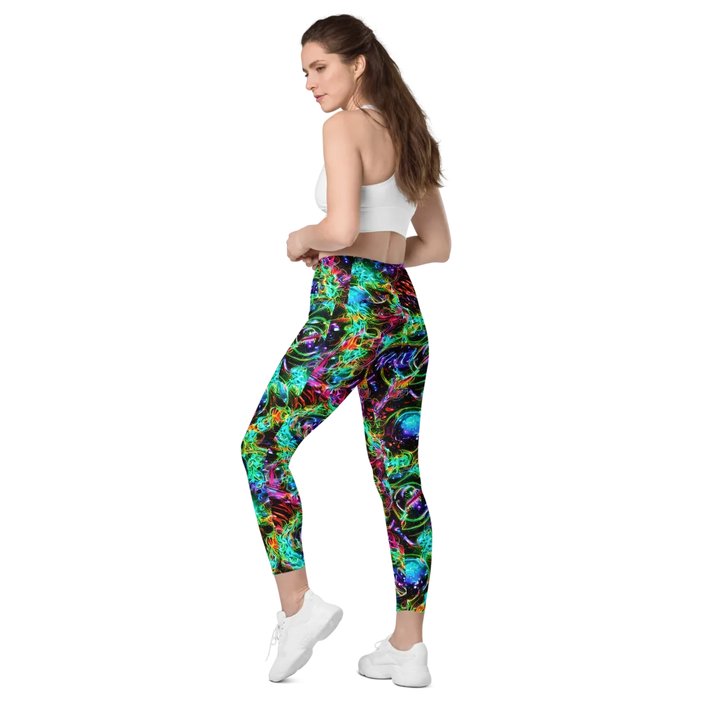 Stellar Pulse on Leggings with Pockets — Left Back