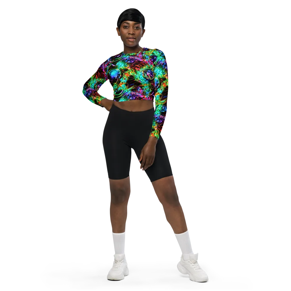 Stellar Pulse on Long Sleeve Crop Top — Front