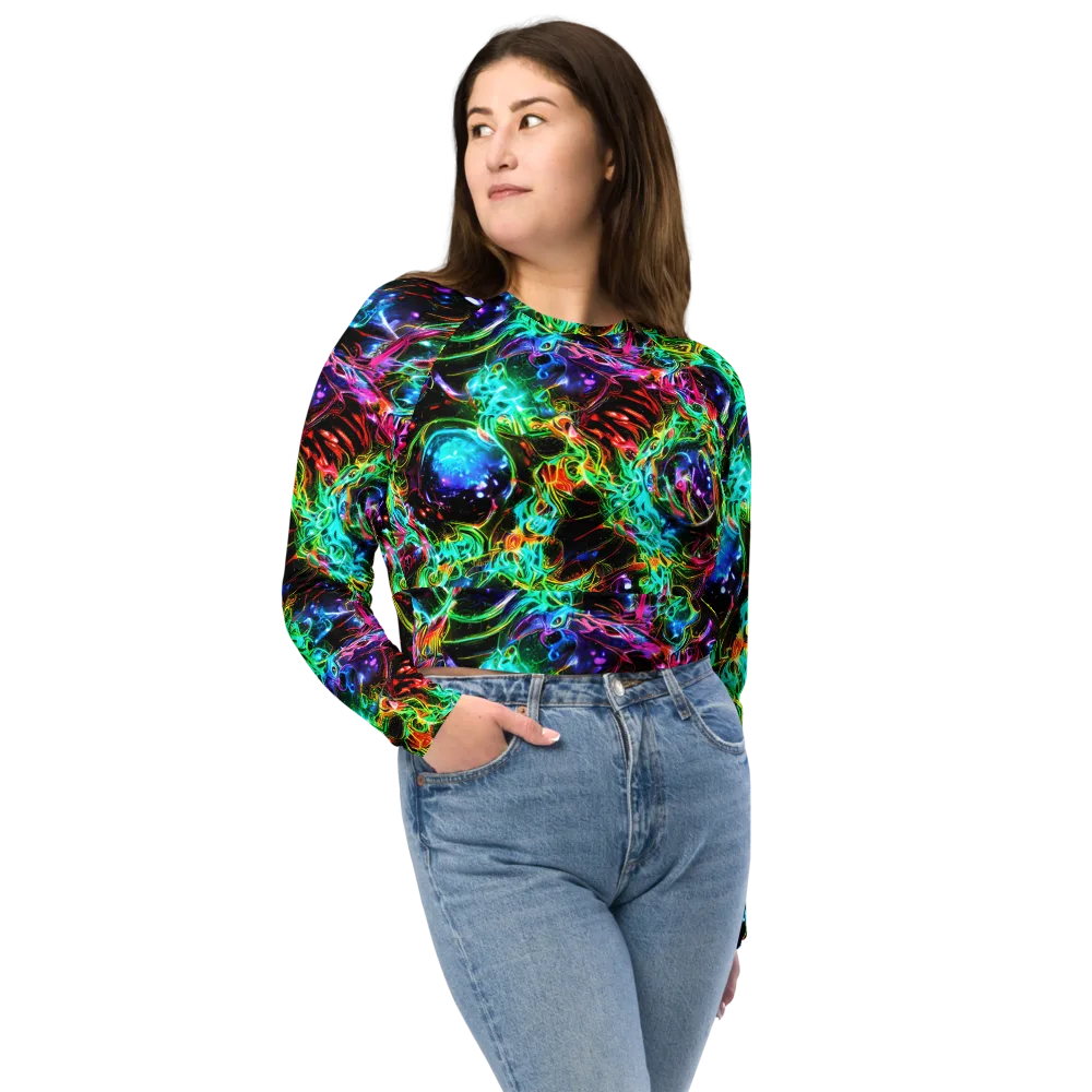 Stellar Pulse on Long Sleeve Crop Top — Front