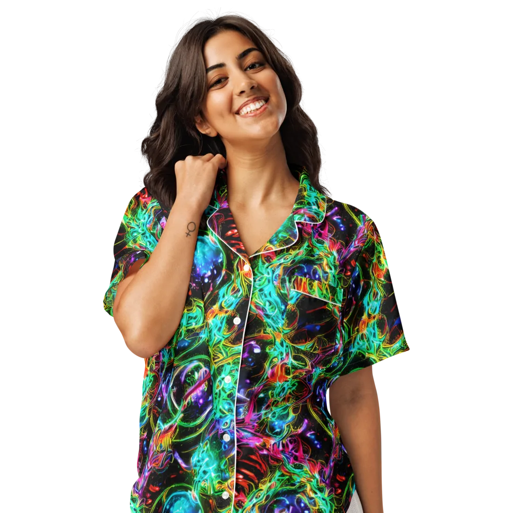Stellar Pulse on Women's Short Sleeve Pajama Top — Front